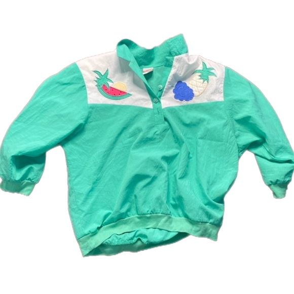Vintage Division of Graff, womens, XL, teal windbreaker - Picture 1 of 4